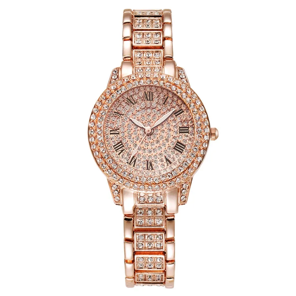 Diamond Women Watches Gold Watch Ladies Wrist Watches Luxury Brand Rhinestone Women's Bracelet Watches Female Relogio Feminino