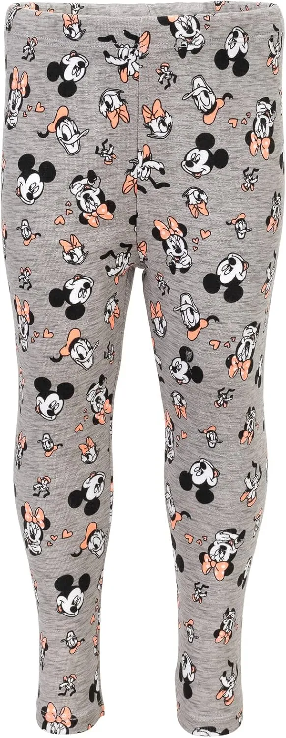 Disney Minnie Mouse Mickey Mouse Pullover Fleece Hoodie and Leggings Outfit Set Infant to Big Kid Sizes (12 Months - 14-16)