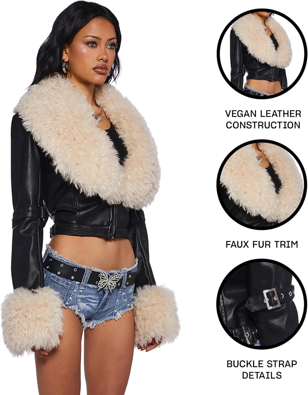 Dolls Kill Covet Moto Jacket by Generation Kiss  Cropped Vegan Leather Moto Jacket for Bold Streetwear Fashion