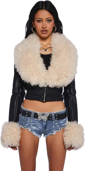 Dolls Kill Covet Moto Jacket by Generation Kiss  Cropped Vegan Leather Moto Jacket for Bold Streetwear Fashion