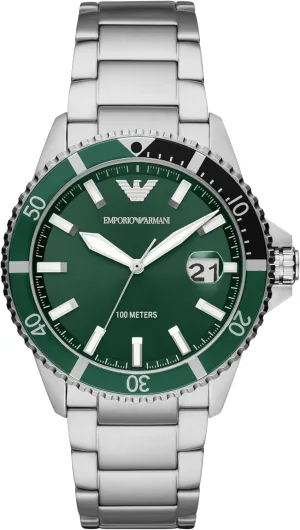 Emporio Armani Men's Three-Hand Date Stainless Steel Watch (Model: AR11338)