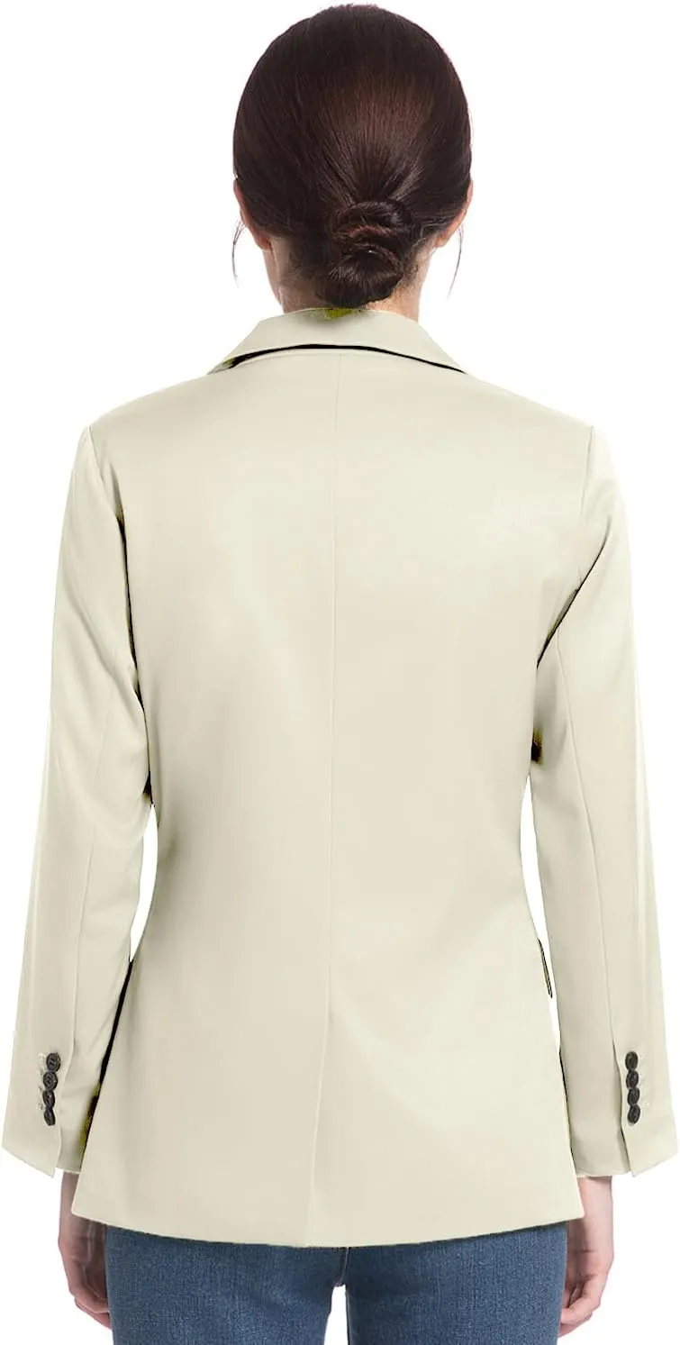 FARVALUE Womens Spring Casual Blazers Long Sleeve Notch Lapel Work Office Fall Blazer Jackets with Pockets