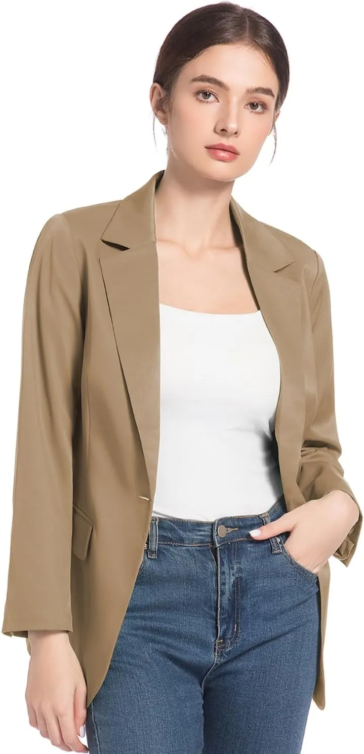 FARVALUE Womens Spring Casual Blazers Long Sleeve Notch Lapel Work Office Fall Blazer Jackets with Pockets
