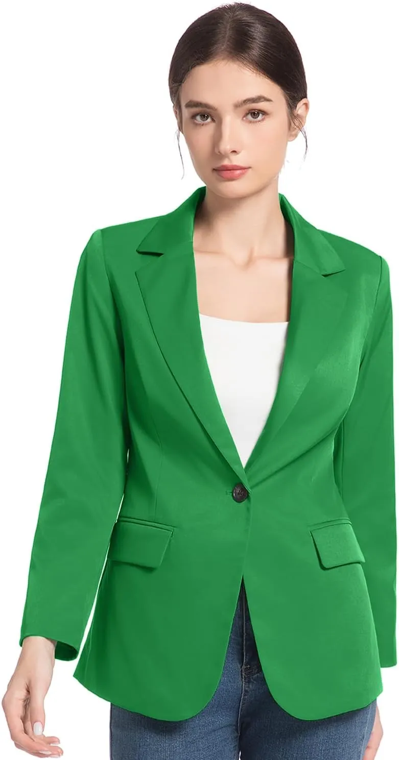 FARVALUE Womens Spring Casual Blazers Long Sleeve Notch Lapel Work Office Fall Blazer Jackets with Pockets