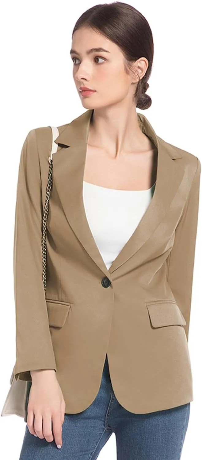 FARVALUE Womens Spring Casual Blazers Long Sleeve Notch Lapel Work Office Fall Blazer Jackets with Pockets