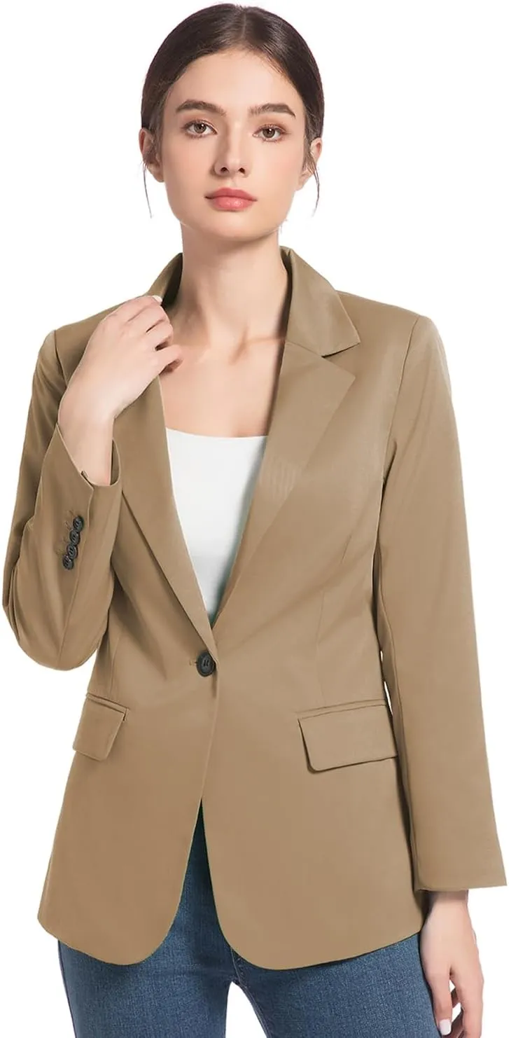 FARVALUE Womens Spring Casual Blazers Long Sleeve Notch Lapel Work Office Fall Blazer Jackets with Pockets