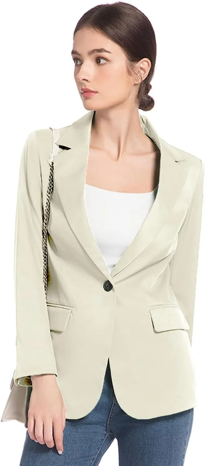 FARVALUE Womens Spring Casual Blazers Long Sleeve Notch Lapel Work Office Fall Blazer Jackets with Pockets