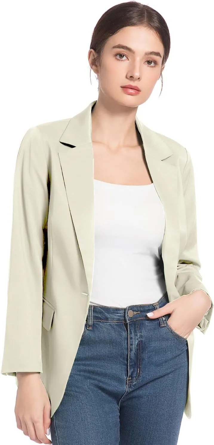 FARVALUE Womens Spring Casual Blazers Long Sleeve Notch Lapel Work Office Fall Blazer Jackets with Pockets
