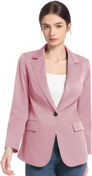 FARVALUE Womens Spring Casual Blazers Long Sleeve Notch Lapel Work Office Fall Blazer Jackets with Pockets