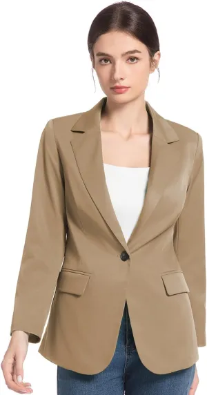 FARVALUE Womens Spring Casual Blazers Long Sleeve Notch Lapel Work Office Fall Blazer Jackets with Pockets