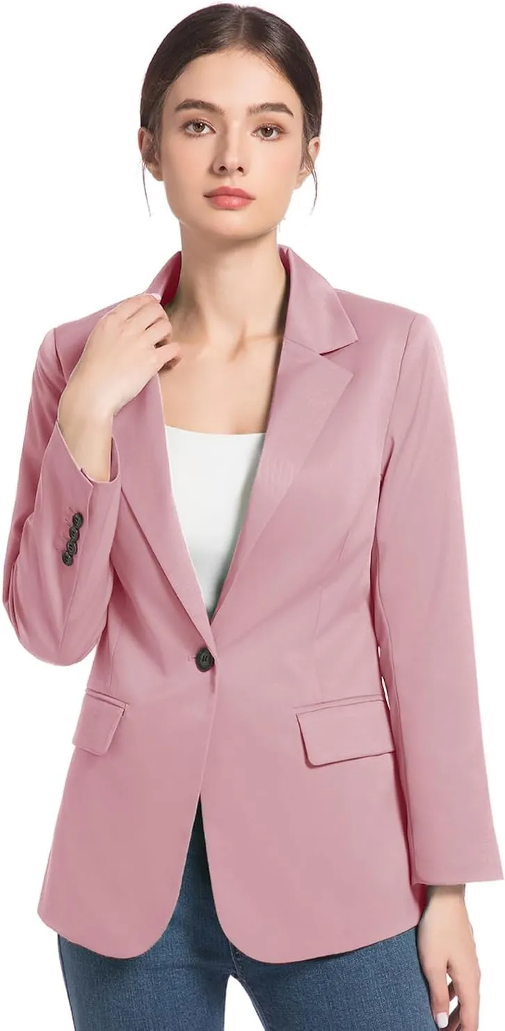 FARVALUE Womens Spring Casual Blazers Long Sleeve Notch Lapel Work Office Fall Blazer Jackets with Pockets