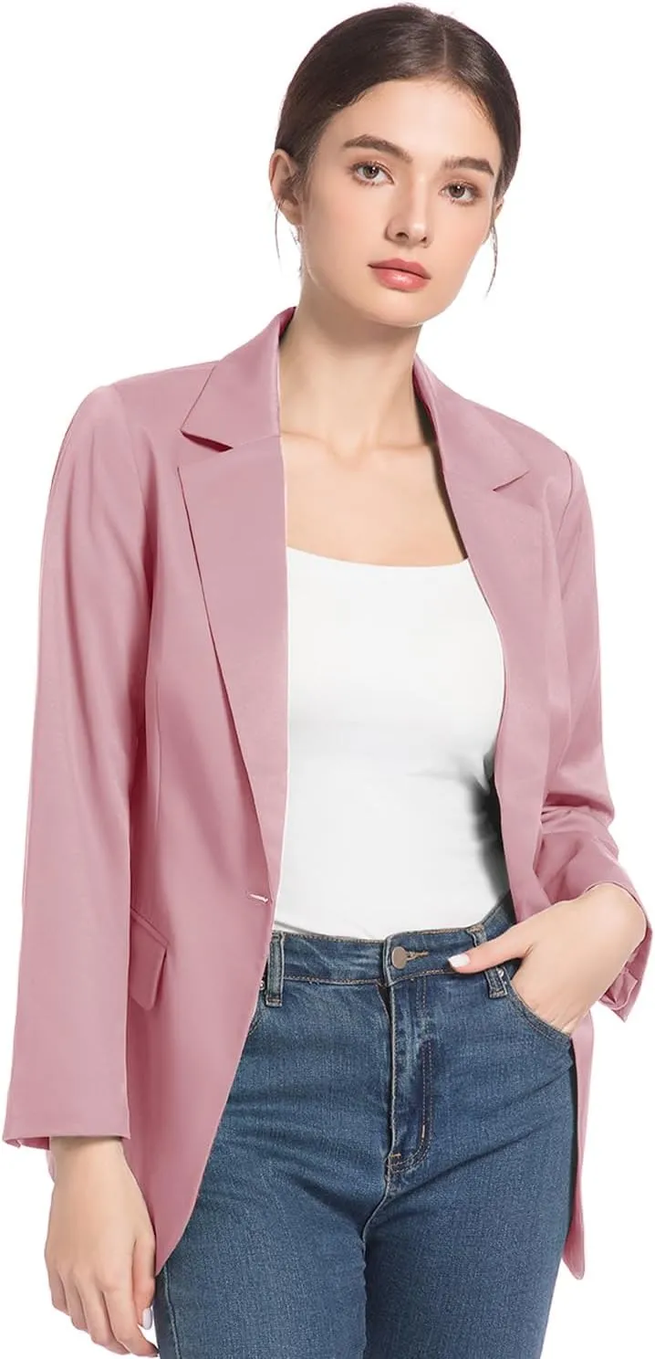FARVALUE Womens Spring Casual Blazers Long Sleeve Notch Lapel Work Office Fall Blazer Jackets with Pockets