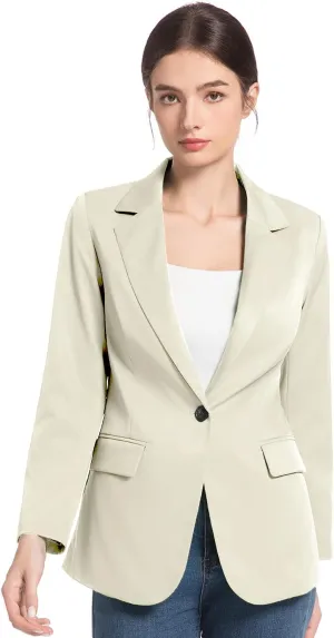 FARVALUE Womens Spring Casual Blazers Long Sleeve Notch Lapel Work Office Fall Blazer Jackets with Pockets