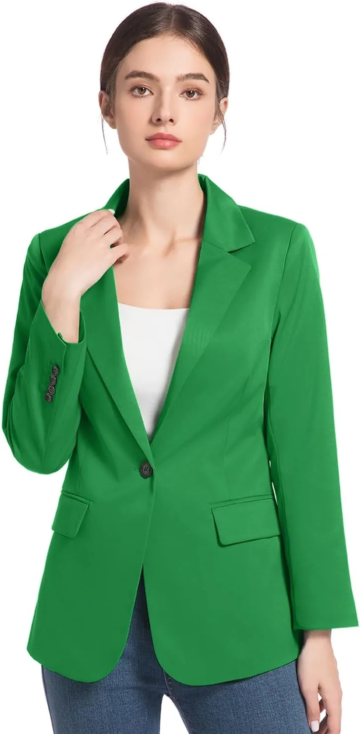 FARVALUE Womens Spring Casual Blazers Long Sleeve Notch Lapel Work Office Fall Blazer Jackets with Pockets