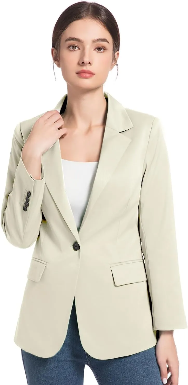 FARVALUE Womens Spring Casual Blazers Long Sleeve Notch Lapel Work Office Fall Blazer Jackets with Pockets