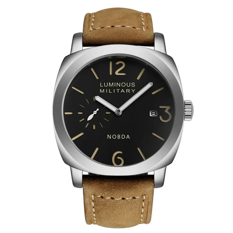 Fashion Brown Leather Strap Mens Watch Quartz Diver Dz Sport Sloar Military Watches Top Luxury Brand  Clock Ar Wrist Watch 016B