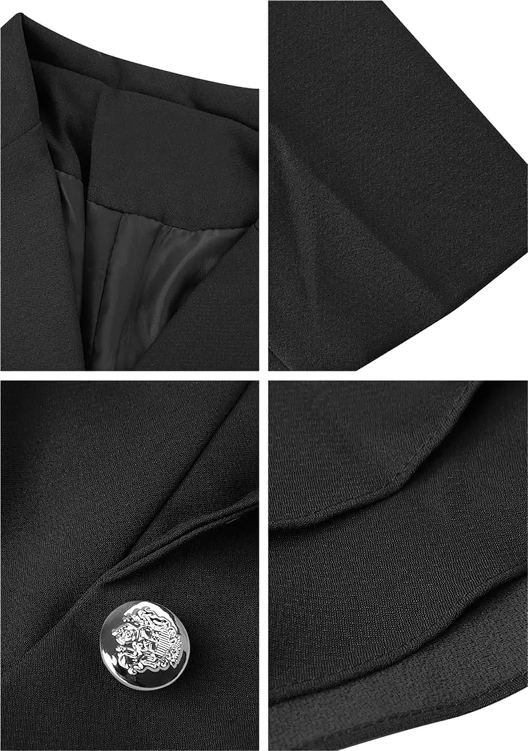 Fashion Button Down Blazer for Women Lightweight Lapel Front Open Blazer Casual Business Slim Fit Blazer