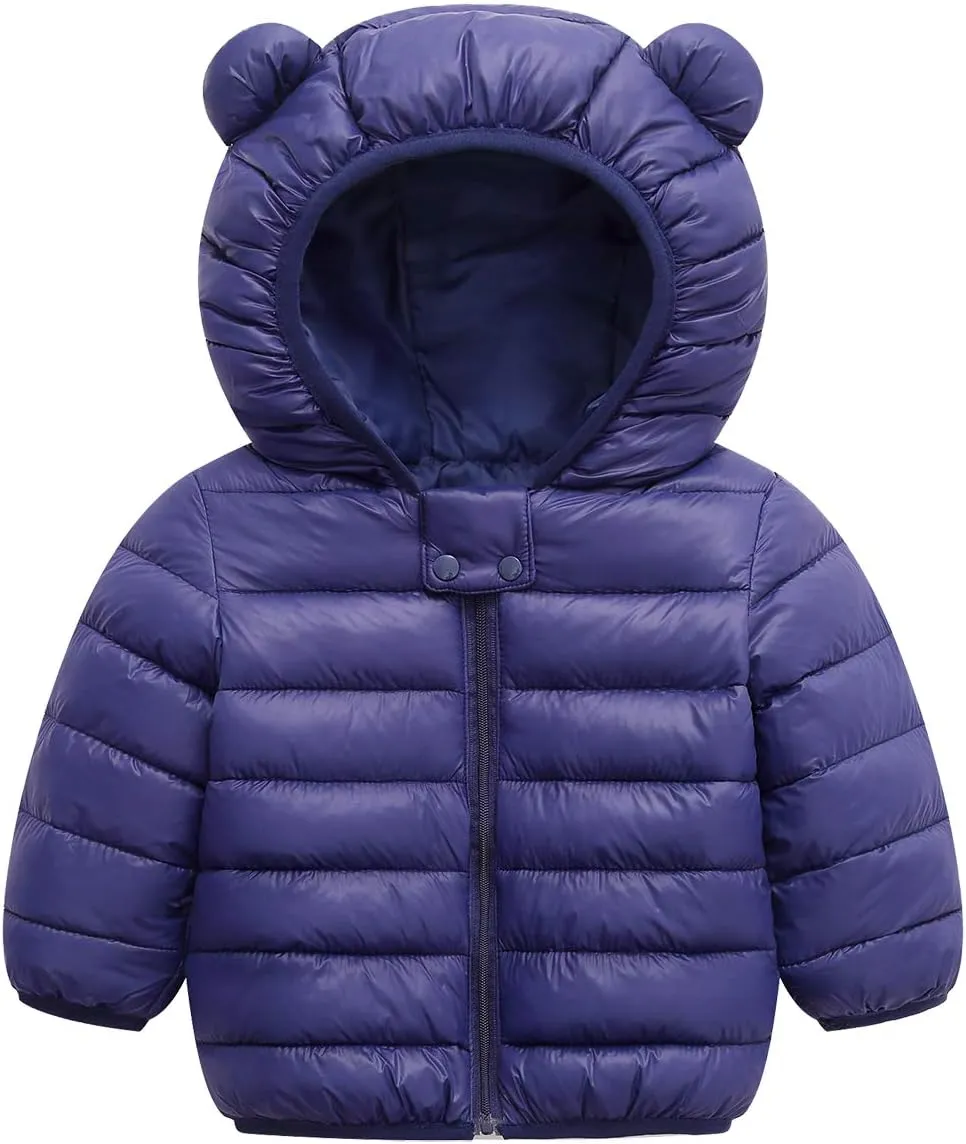 Favorland Baby Boys Girls Toddler Kids Winter Coats with Ears Hoods Padded Puffer Jacket