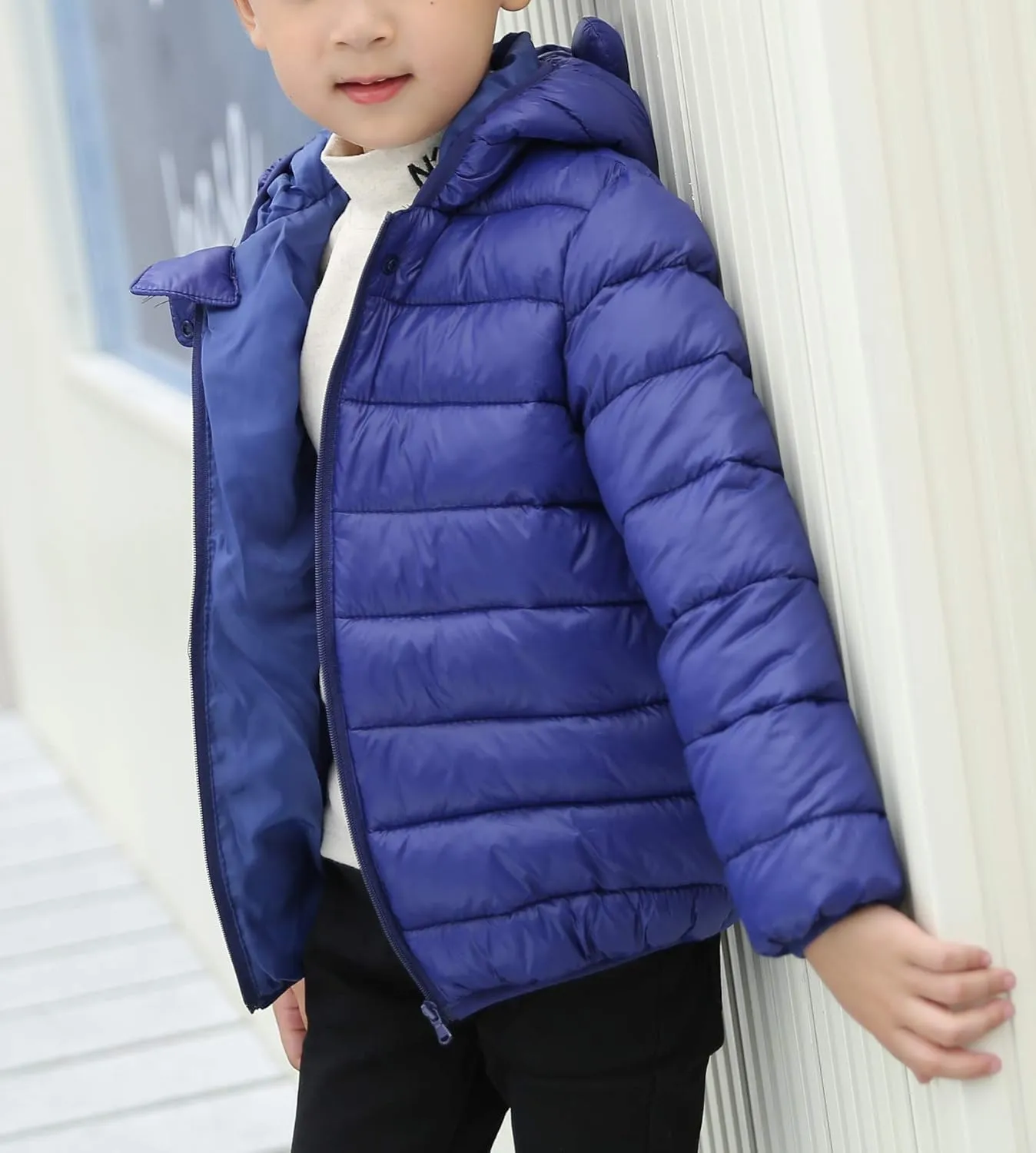 Favorland Baby Boys Girls Toddler Kids Winter Coats with Ears Hoods Padded Puffer Jacket