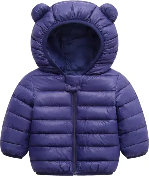 Favorland Baby Boys Girls Toddler Kids Winter Coats with Ears Hoods Padded Puffer Jacket