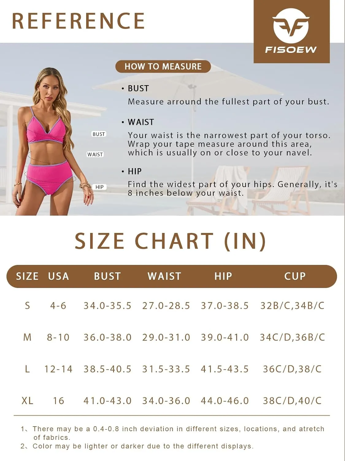 Fisoew Womens High Waisted Bikini Sets Triangle Ribbed Color Block Two Piece Swimsuit Sexy High Cut Bathing Suit
