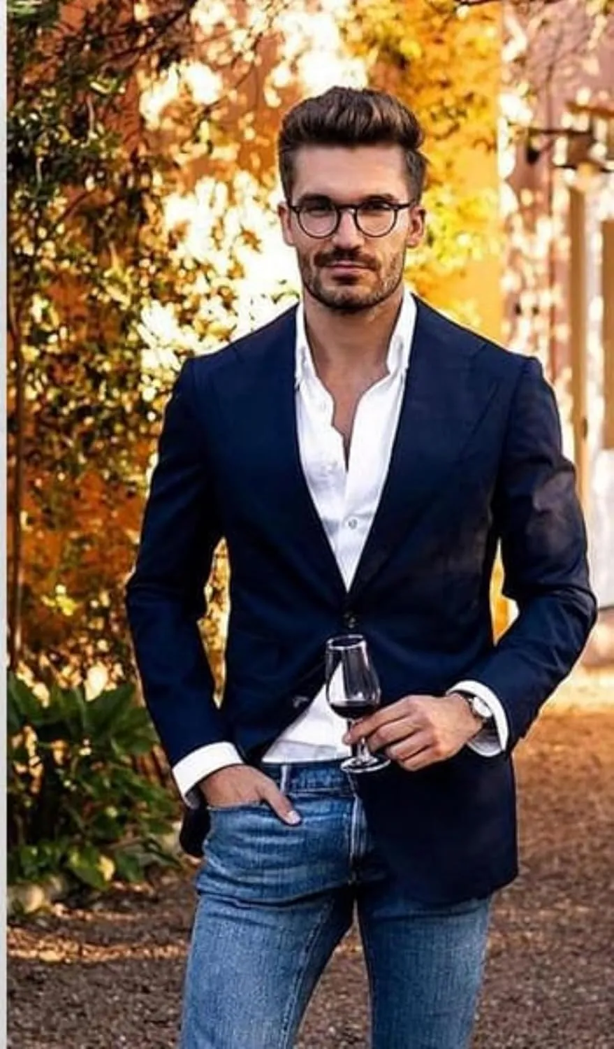 FLwuhui Mens Two Buttons Blazer Casual Lapel Collar Linen Jacket with Pockets Casual Sport Coat Slim Fit Lightweight Blazers
