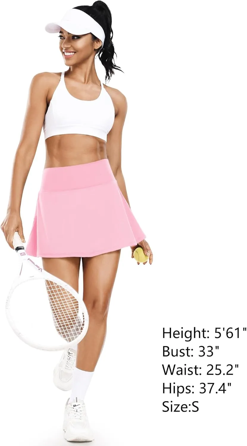 FULLSOFT Women's Tennis Golf Skirts with Pockets High Waisted Pleated Athletic Skorts Shorts for Pickleball Workout
