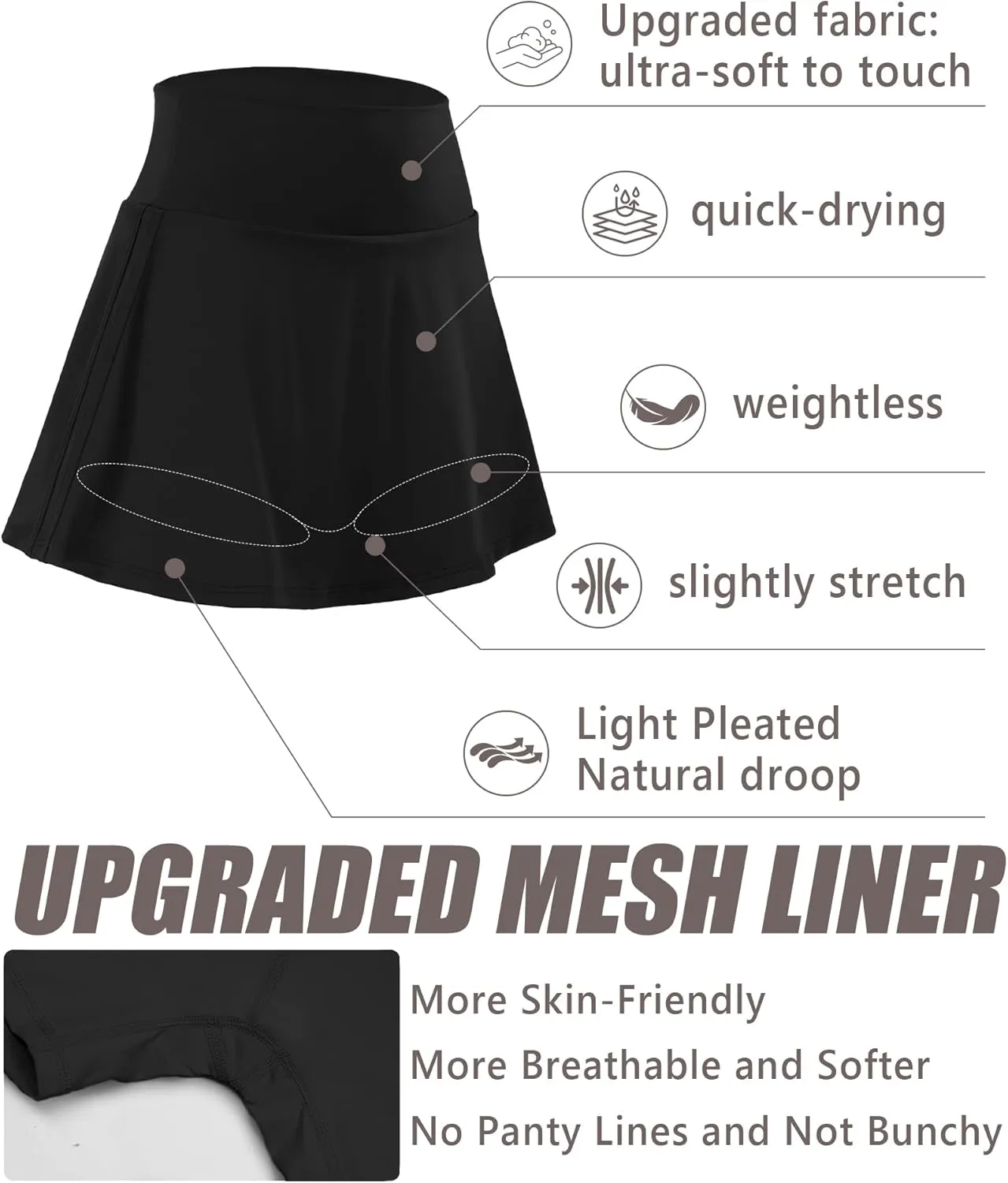 FULLSOFT Women's Tennis Golf Skirts with Pockets High Waisted Pleated Athletic Skorts Shorts for Pickleball Workout