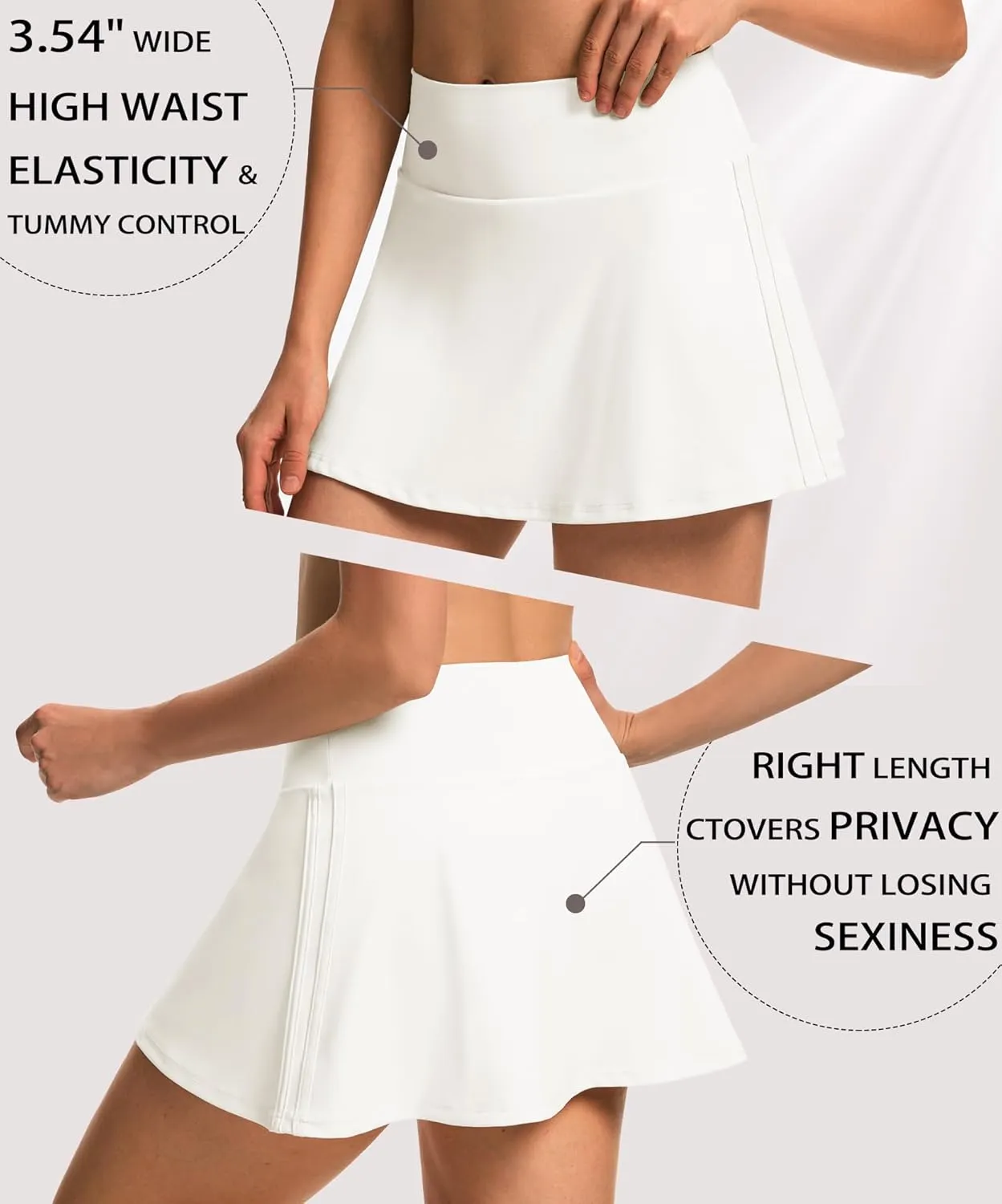 FULLSOFT Women's Tennis Golf Skirts with Pockets High Waisted Pleated Athletic Skorts Shorts for Pickleball Workout