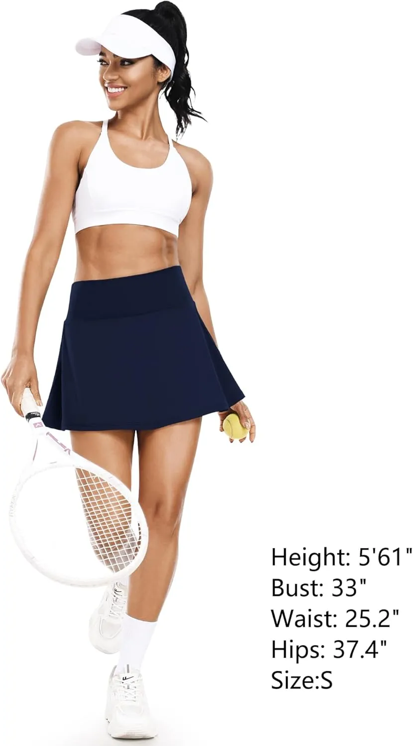 FULLSOFT Women's Tennis Golf Skirts with Pockets High Waisted Pleated Athletic Skorts Shorts for Pickleball Workout