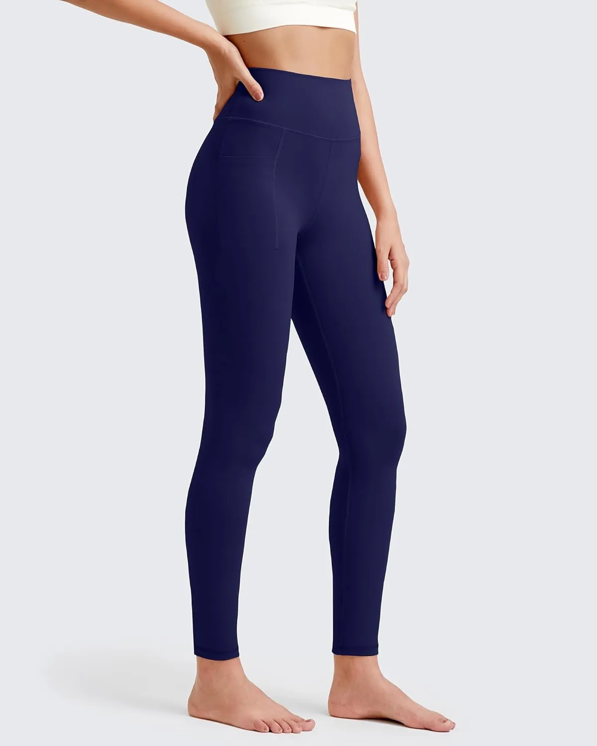 G4Free Barefeel Yoga Leggings for Women High Waisted Yoga Pants with Pockets Soft Workout Athletic Gym Pants 20" 25"/27"/29"