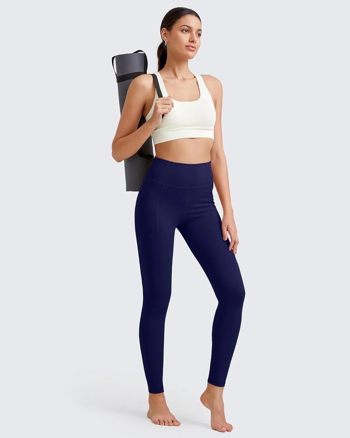 G4Free Barefeel Yoga Leggings for Women High Waisted Yoga Pants with Pockets Soft Workout Athletic Gym Pants 20" 25"/27"/29"