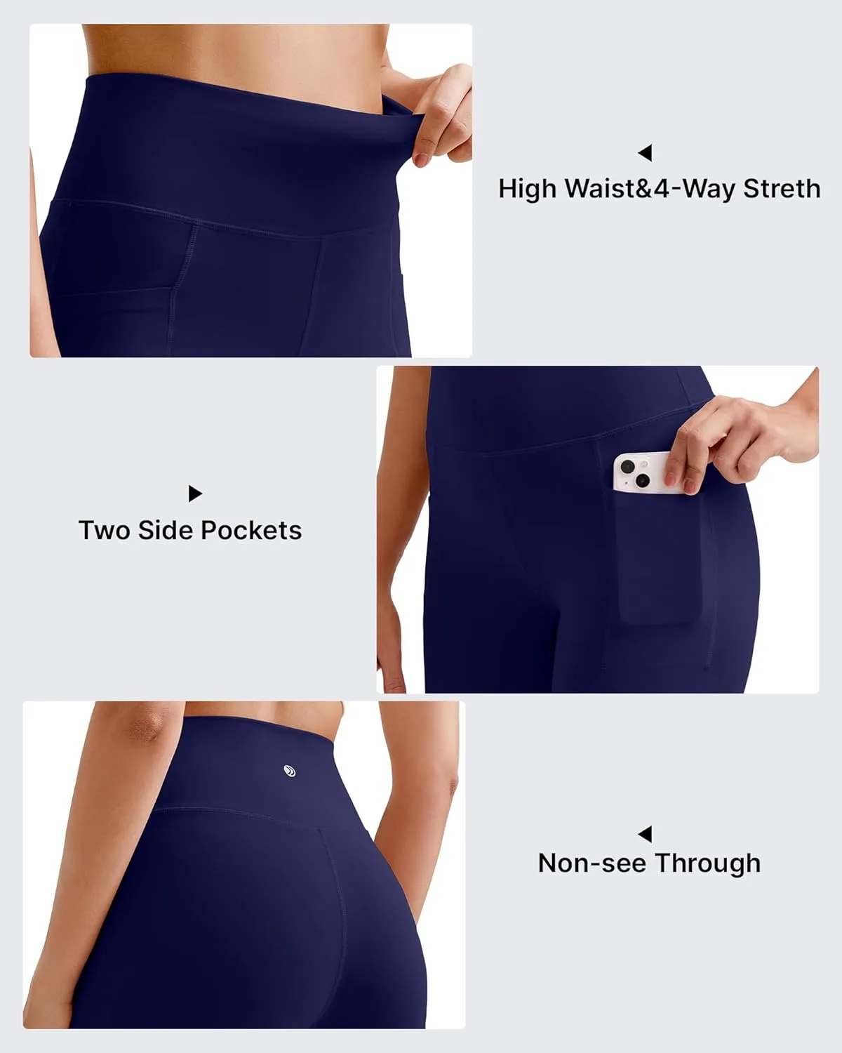 G4Free Barefeel Yoga Leggings for Women High Waisted Yoga Pants with Pockets Soft Workout Athletic Gym Pants 20" 25"/27"/29"