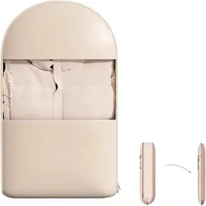 Garment Bags for Hanging Clothes Satin Fabric, Clothing Bags Storage Hanging Fully Sealed, Compressed Space 40%, Side Opening and Large Window(Beige,90x58x15cm/35x23x6in)