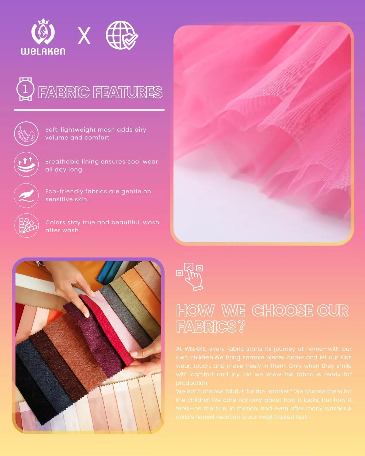 Girls Layered Tutu Skirts Elastic Waist Tulle High-Low Skorts Dance Party Outfits