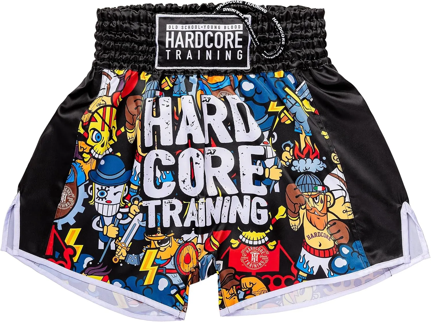 Hardcore Training Muay Thai Shorts Japanese Cortoon Design Kick Boxing MMA Combat Sport Sparring Trunks Cage Fight