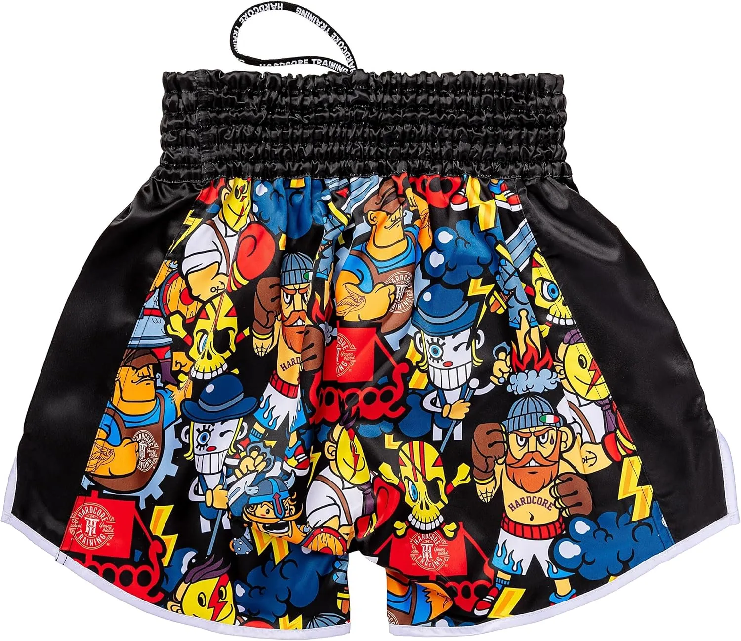 Hardcore Training Muay Thai Shorts Japanese Cortoon Design Kick Boxing MMA Combat Sport Sparring Trunks Cage Fight