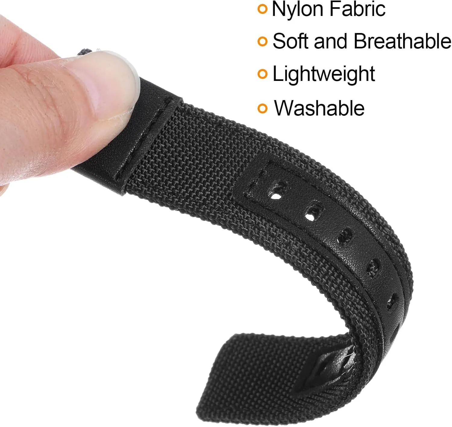 HARFINGTON Nylon Watch Band Quick Release Canvas Watch Strap with Black Stainless Steel Buckle for Men Women