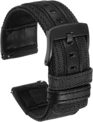 HARFINGTON Nylon Watch Band Quick Release Canvas Watch Strap with Black Stainless Steel Buckle for Men Women
