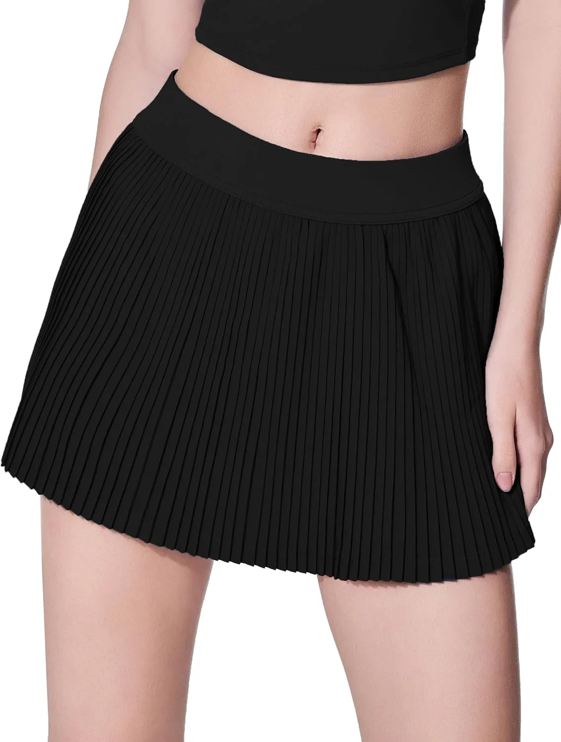 High Waisted Pleated Tennis Skirts for Women with Pockets Shorts Cute Flowy Golf Athletic Skirts Skort