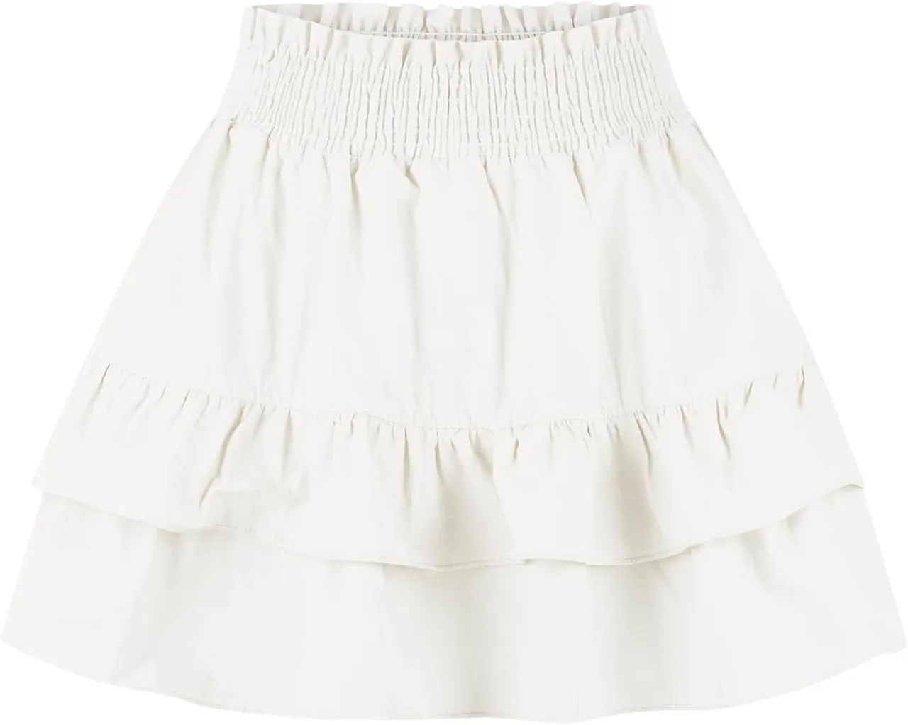 High Waisted Skirt for Women Ruffle Hem Flowy Stretchy Summer Mini Skirt Casual A Line Swing Beach Mini Short Skirt