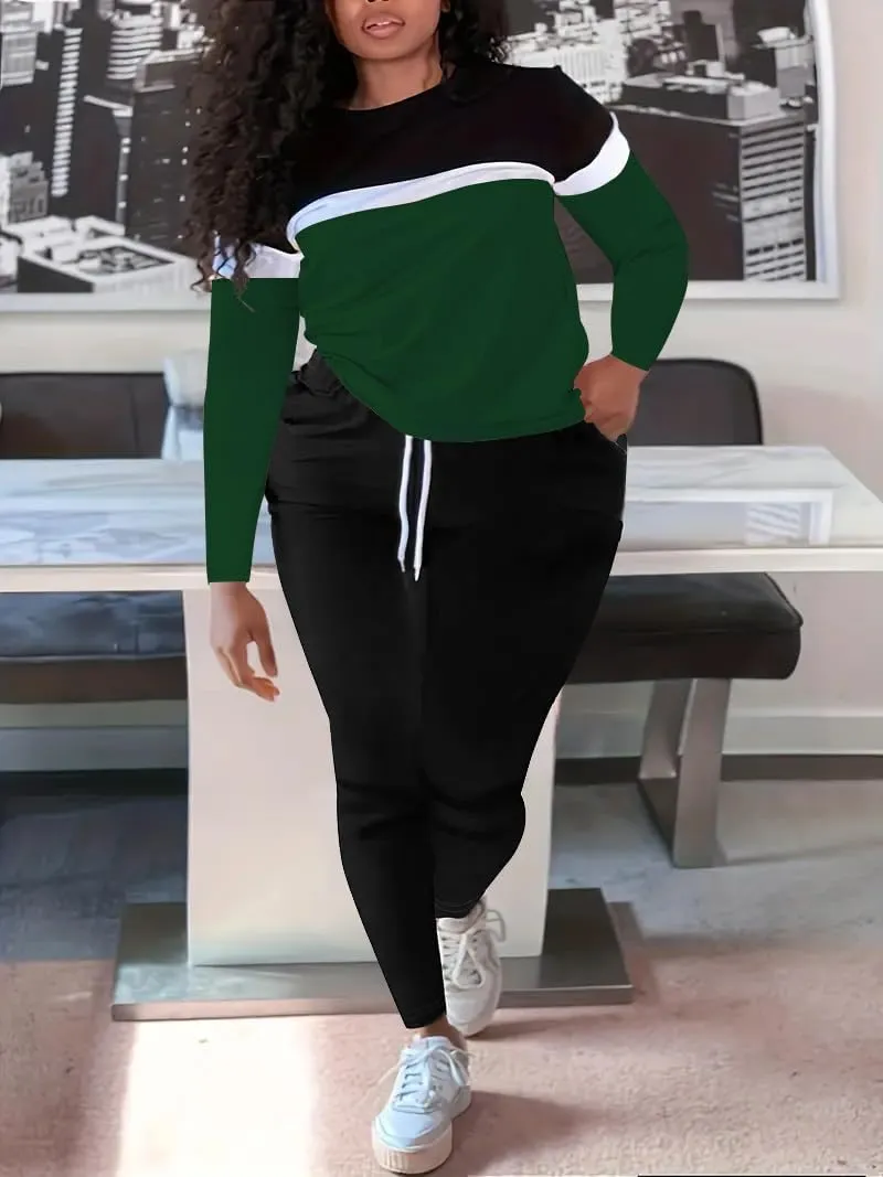 HTD Womens 2 Piece Outfits Casual Sweatsuits Long Sleeve Tracksuit Matching Sets
