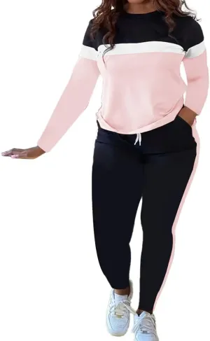 HTD Womens 2 Piece Outfits Casual Sweatsuits Long Sleeve Tracksuit Matching Sets