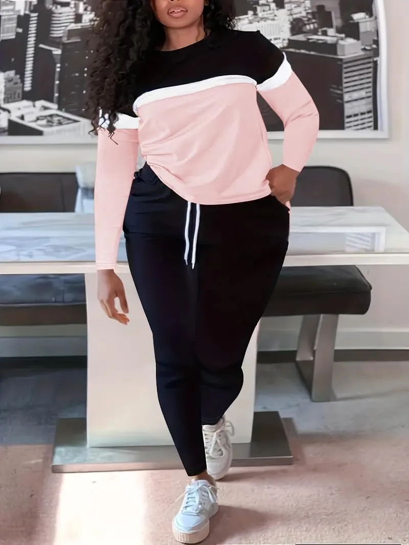 HTD Womens 2 Piece Outfits Casual Sweatsuits Long Sleeve Tracksuit Matching Sets