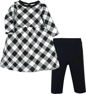 Hudson Baby Unisex Baby Quilted Cotton Dress and Leggings