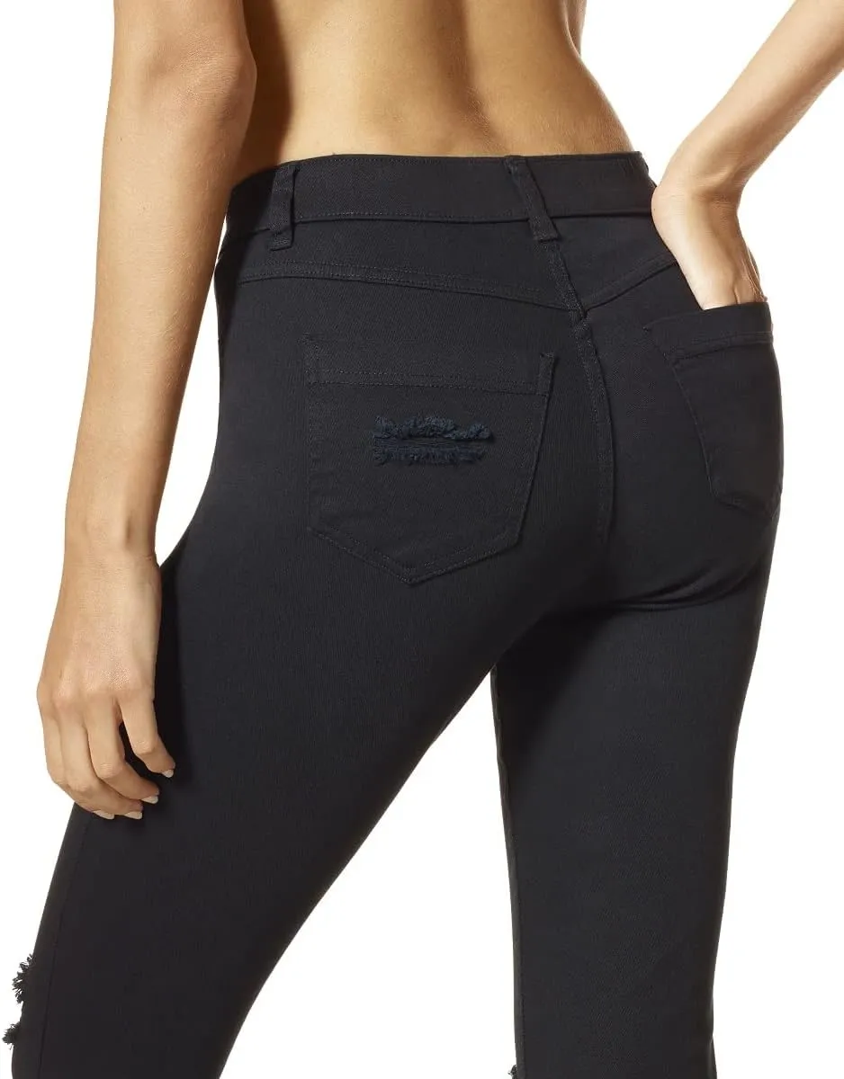 HUE Women's Ripped Knee Denim Leggings