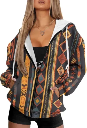 Irisjudy Gothic Thorn Rose Womens Oversized Sweatshirts Christmas Dachshund Zip Up Loose Hoodies Sugar Skull Workout Outfits