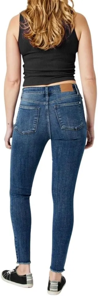 Judy Blue Women's High Waist Raw Hem Skinny Jeans