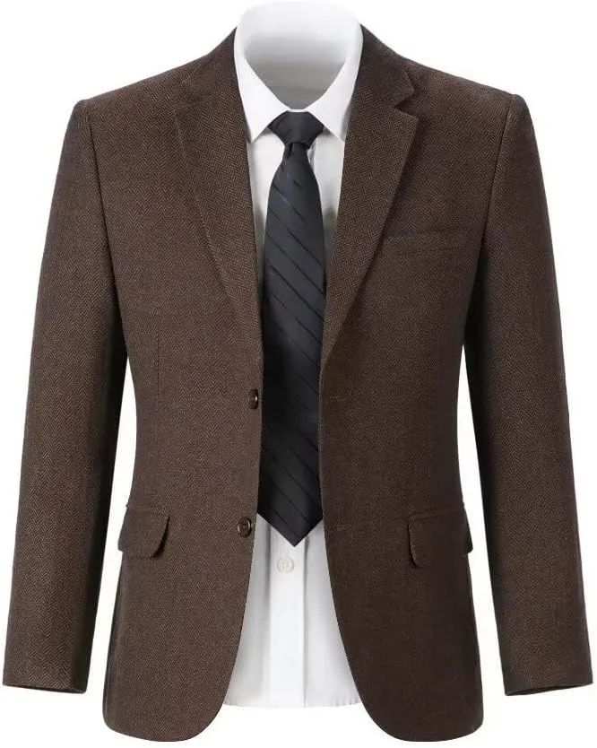 Kids Blazers for Boys Suit Blazer Tweed Herringbone Retro Tuxedo Boys' Fashion Homecoming