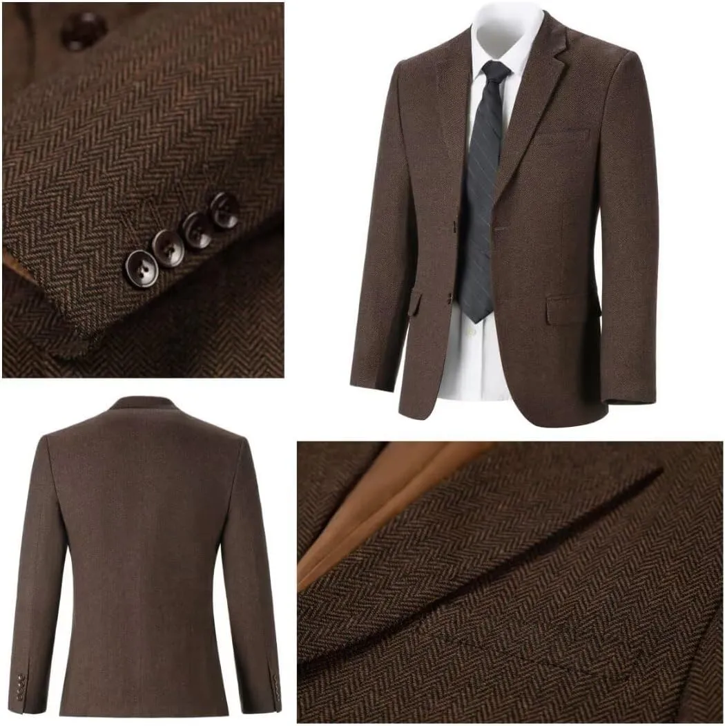 Kids Blazers for Boys Suit Blazer Tweed Herringbone Retro Tuxedo Boys' Fashion Homecoming